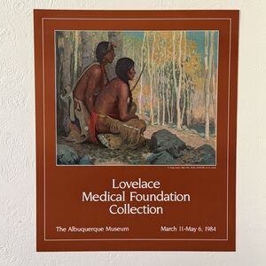 Irving Couse Quail Hunters Art Poster Print Albuquerque Museum 1984 24x20” Vtg